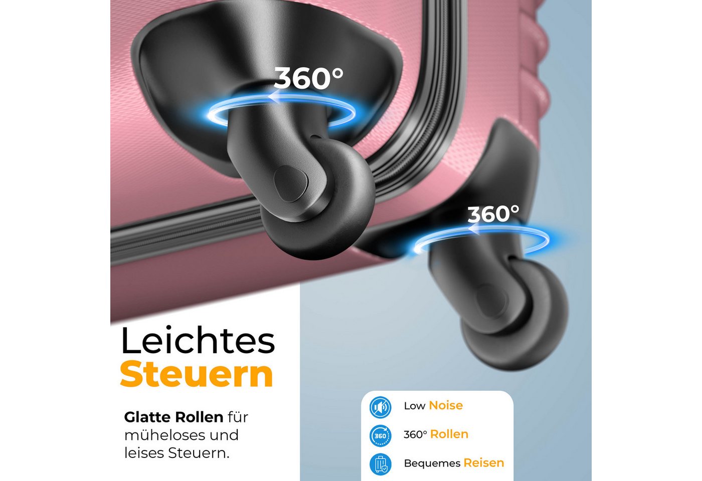 KESSER Kofferset, 4 Rollen, 3tlg. Hartschalenkofferset Hartschalenkoffer Reisekoffer Set – Bild 4 von 5