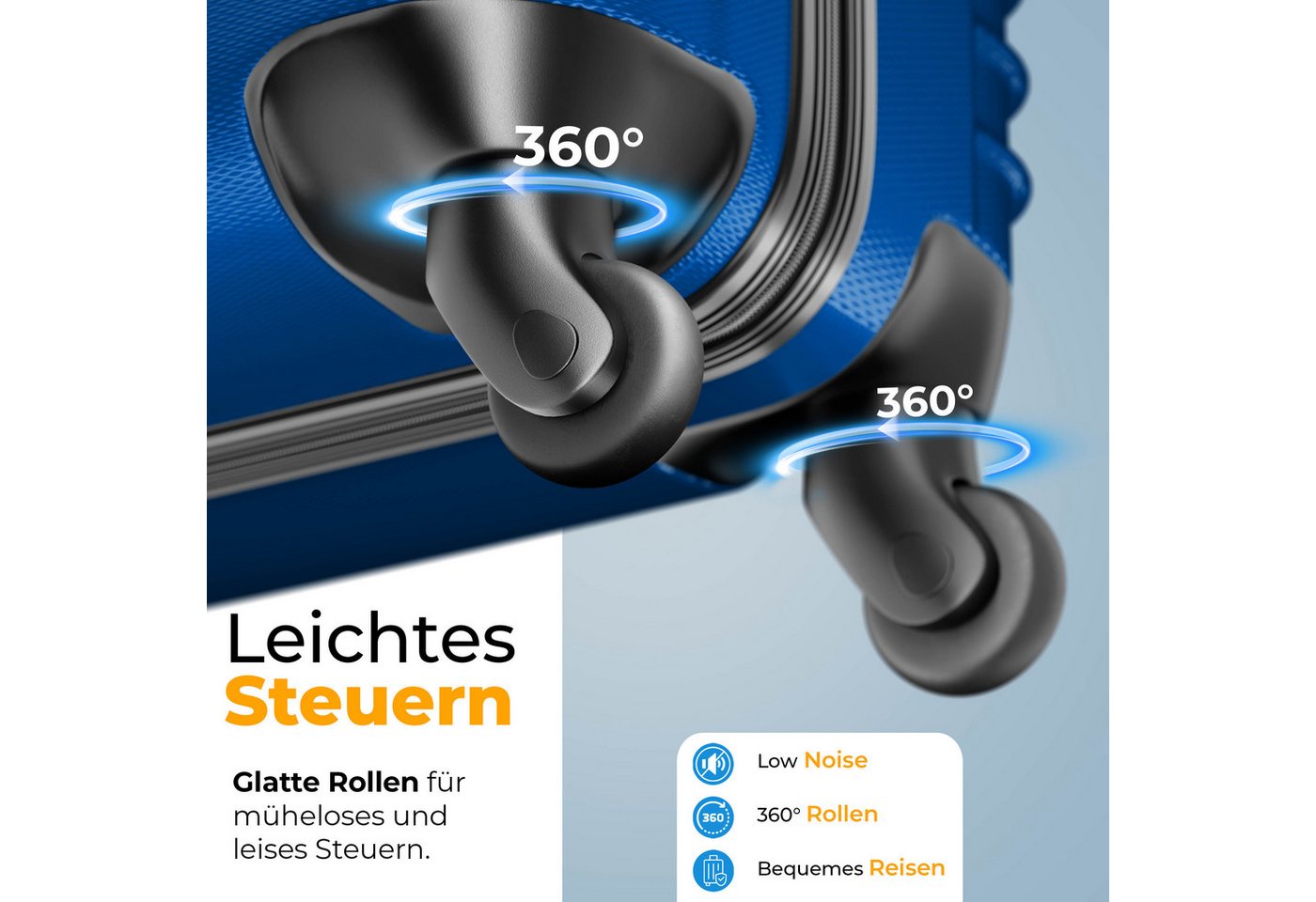 KESSER Kofferset, 4 Rollen, 3tlg. Hartschalenkofferset Hartschalenkoffer Reisekoffer Set – Bild 4 von 5