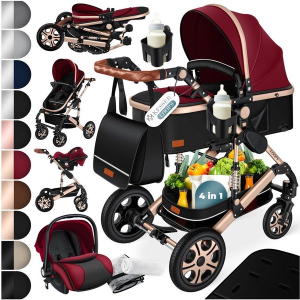 KESSER Kombi-Kinderwagen, Loops 4in1 Komplettset auch als Buggy für Kinder bis 4 Jahre