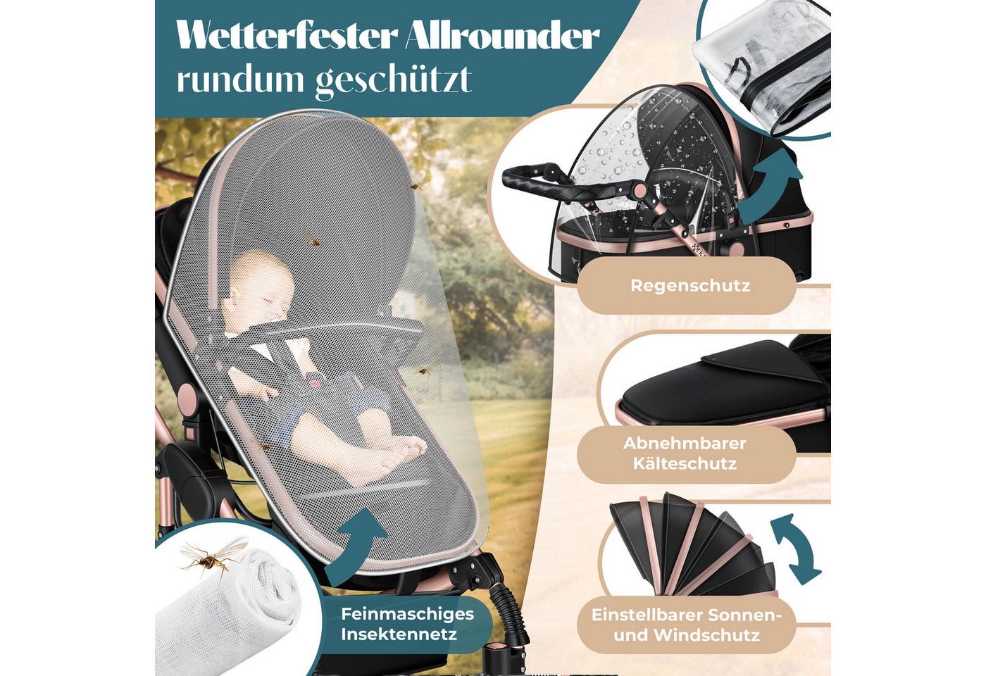 KESSER Kombi-Kinderwagen, Loops 4in1 Komplettset auch als Buggy für Kinder bis 4 Jahre – Bild 5 von 5