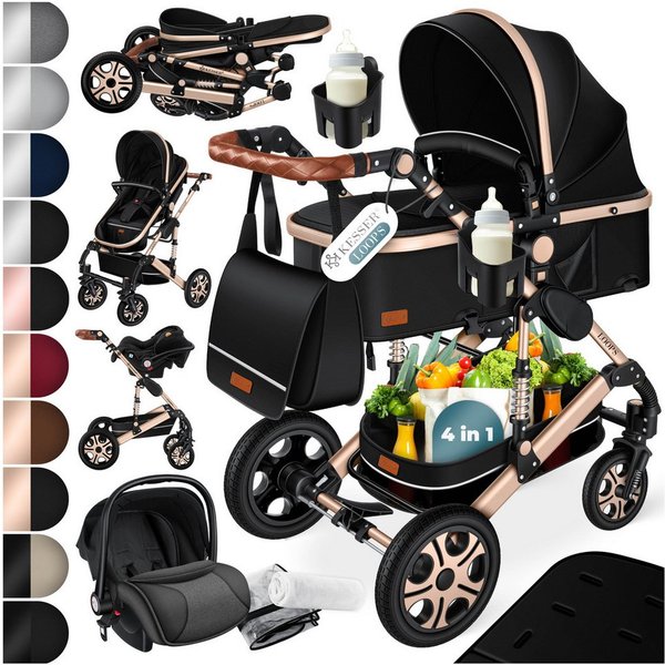 KESSER Kombi-Kinderwagen, Loops 4in1 Komplettset auch als Buggy für Kinder bis 4 Jahre