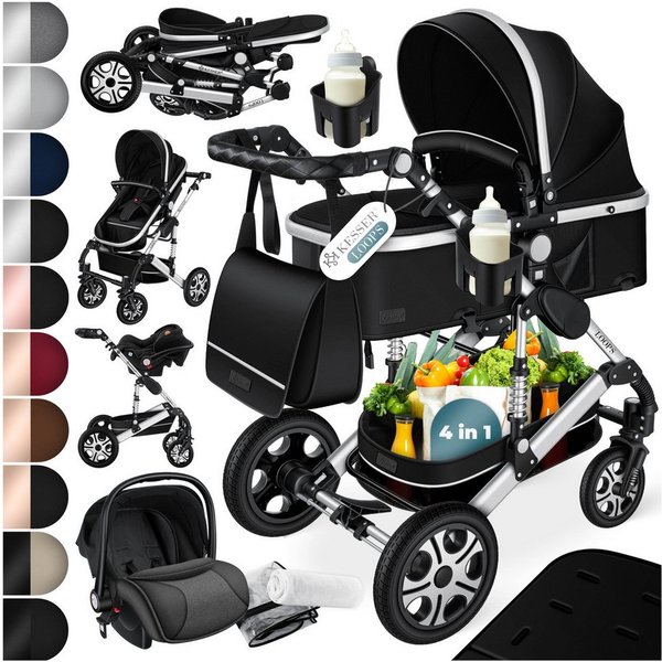 KESSER Kombi-Kinderwagen, Loops 4in1 Komplettset auch als Buggy für Kinder bis 4 Jahre