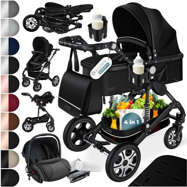 KESSER Kombi-Kinderwagen, Loops 4in1 Komplettset auch als Buggy für Kinder bis 4 Jahre