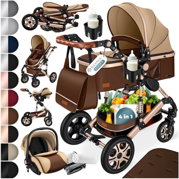 KESSER Kombi-Kinderwagen, Loops 4in1 Komplettset auch als Buggy für Kinder bis 4 Jahre