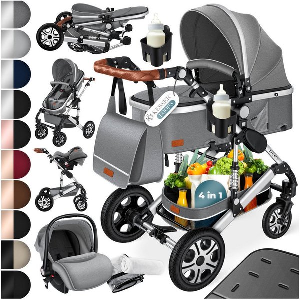 KESSER Kombi-Kinderwagen, Loops 4in1 Komplettset auch als Buggy für Kinder bis 4 Jahre
