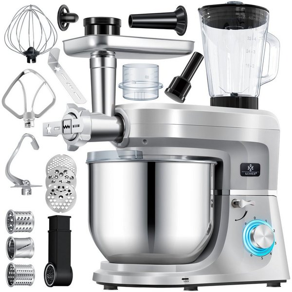 KESSER Küchenmaschine, Universal Küchenmaschine K-KM 3000 mit Fleischwolf Knetmaschine 5,5L