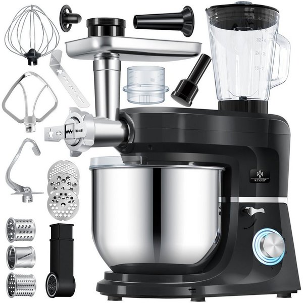 KESSER Küchenmaschine, Universal Küchenmaschine K-KM 3000 mit Fleischwolf Knetmaschine 5,5L