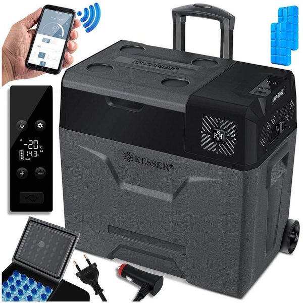 KESSER Kühlbox, 50 l, Kompressor Kühlbox elektrisch Gefrierbox, Mit APP-Steuerung