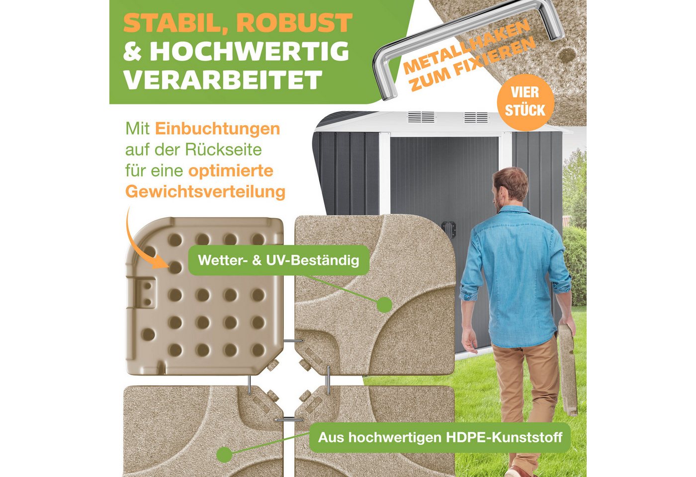 KESSER Kunststoffschirmständer, Sonnenschirmständer 4-teilig Schirmgewicht Schirmständer – Bild 5 von 5