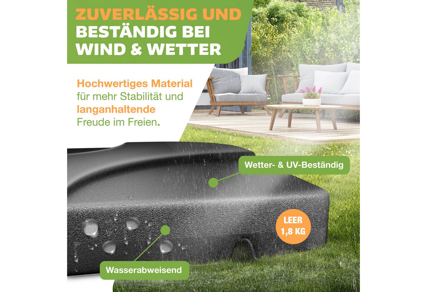 KESSER Kunststoffschirmständer, Sonnenschirmständer 4-teilig Schirmgewicht Schirmständer – Bild 4 von 5