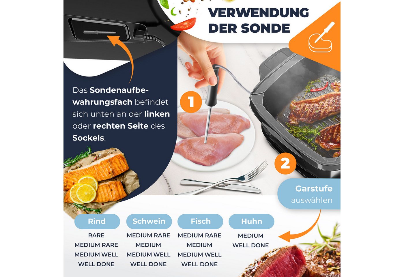 KESSER Multikocher Küchengerät mit 16 Programmen Grillen, Backen, Schmoren, Dampfgaren, 1800 W, All-in-One Slow Cooker, Schnellkochkopf, Heißluftfritteuse, Reis – Bild 4 von 5