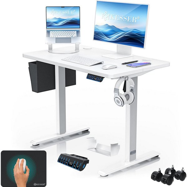 KESSER Schreibtisch, elektrischer & Höhenverstellbarer Computertisch für Home & Office