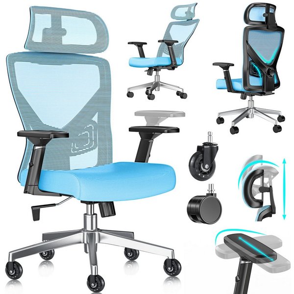 KESSER Schreibtischstuhl, mit verstellbaren Armlehnen Drehstuhl Schreibtischstuhl ergonomisch