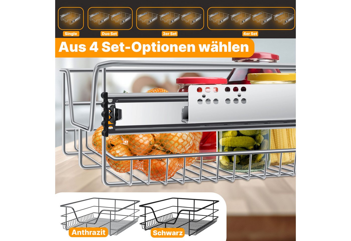 KESSER Schublade, Teleskopschublade Küchenschublade Küchenschrank – Bild 5 von 5