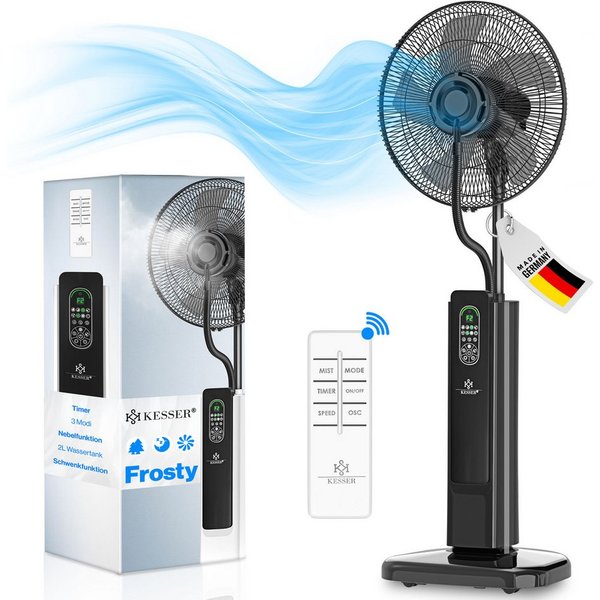 KESSER Standventilator, Stand-Ventilator Frosty mit Wasser Ultraschall-Sprühnebel