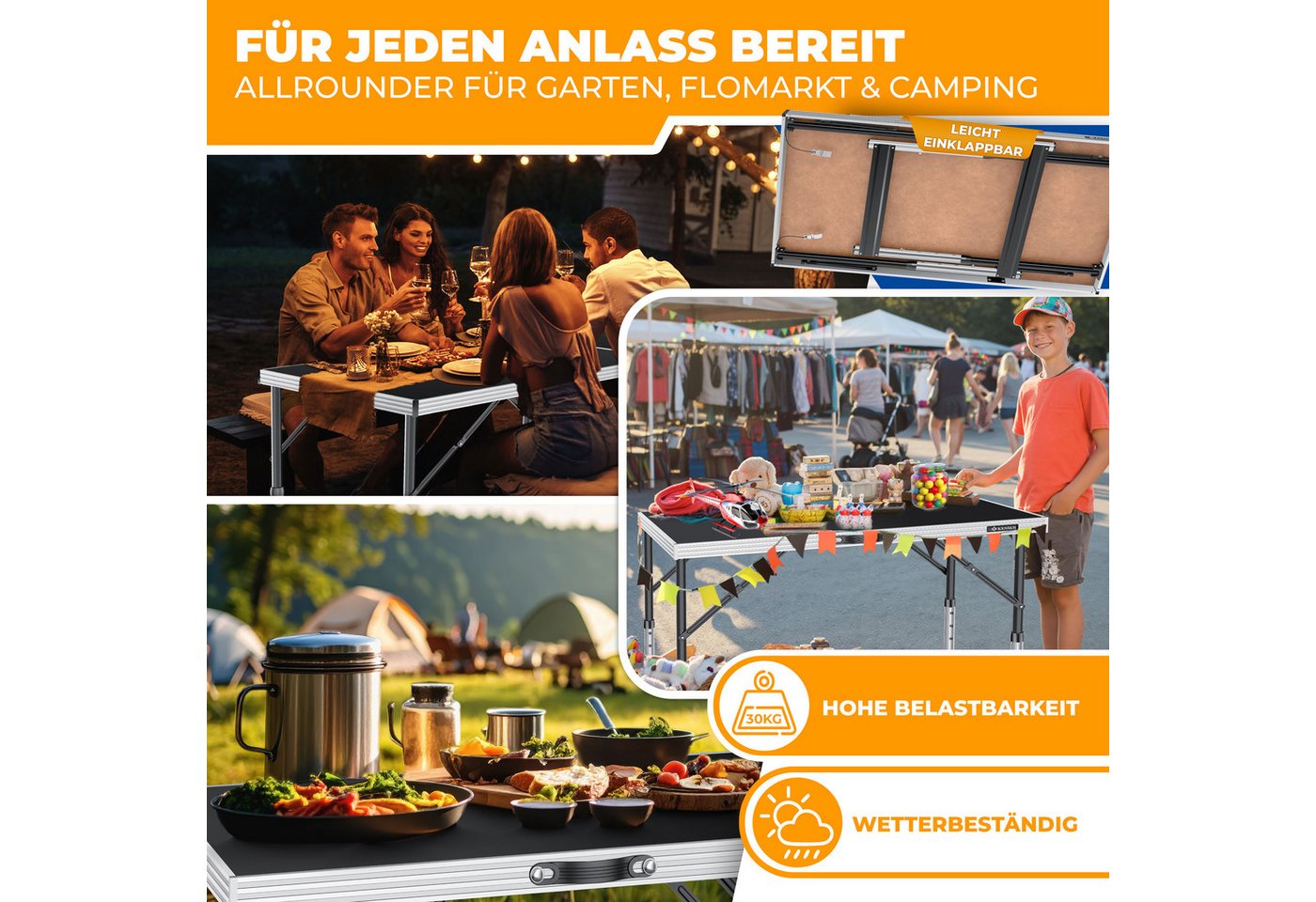 KESSER Tapeziertisch, Multifunktionstisch Profi 3- teilig, 100 60 cm – Bild 4 von 5