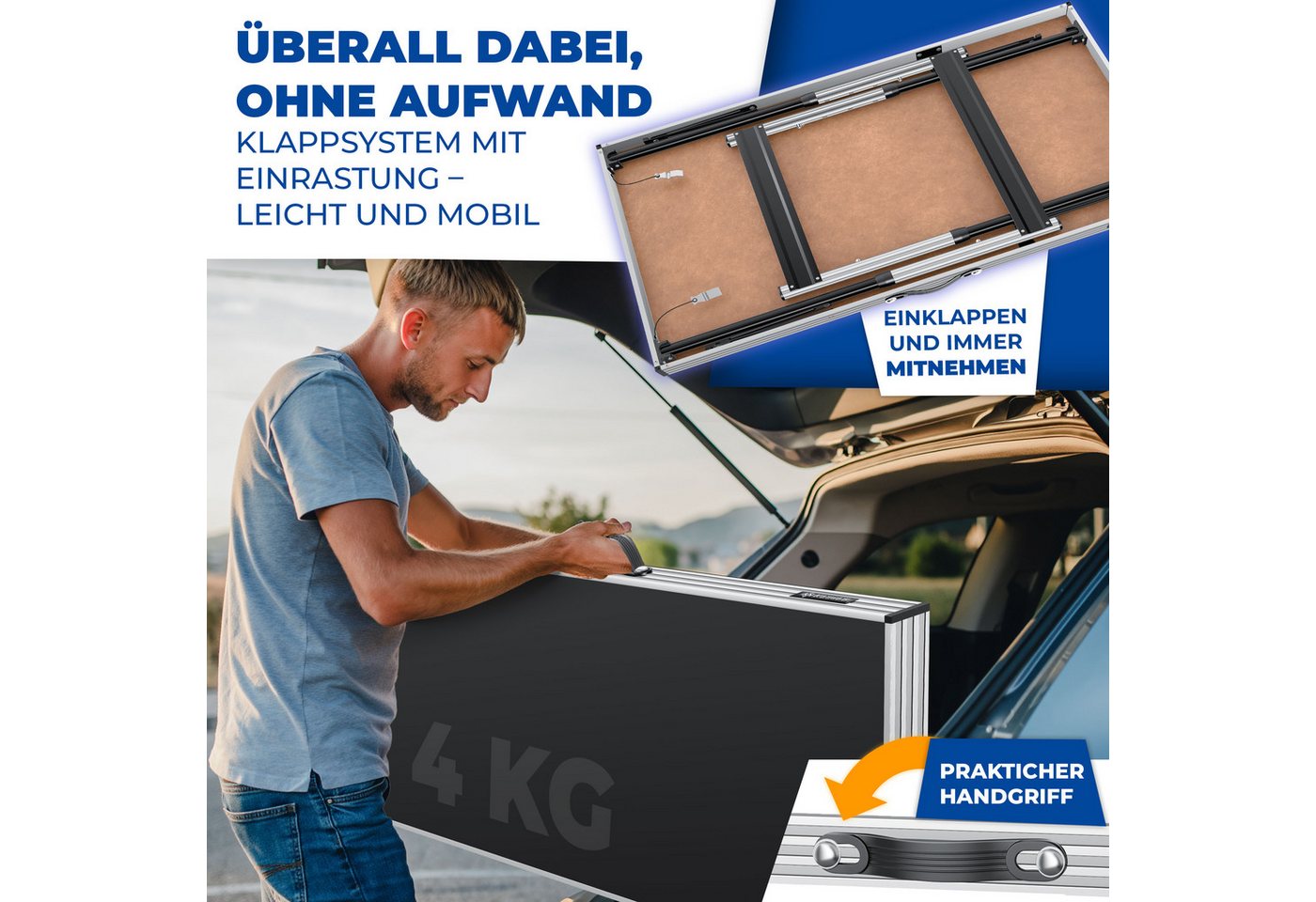 KESSER Tapeziertisch, Multifunktionstisch Profi 3- teilig, 100 60 cm – Bild 5 von 5