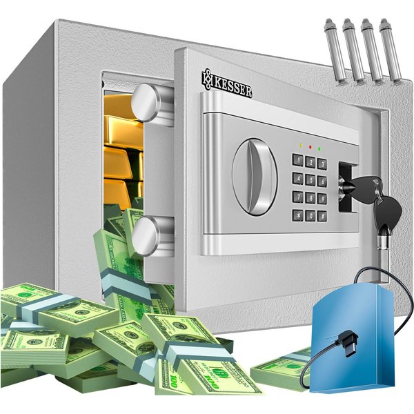 KESSER Tresor, Elektrischer Tresor Inkl. Batteriebox Elektronischer Safe 3