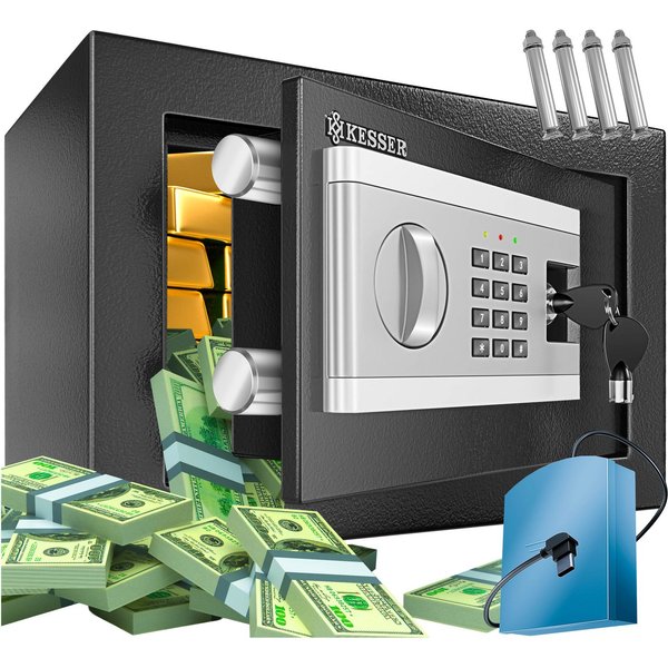 KESSER Tresor, Elektrischer Tresor Inkl. Batteriebox Elektronischer Safe 3