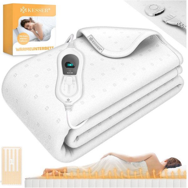 KESSER Wärmeunterbett, Wärmeunterbett mit Abschaltautomatik Fernbedienung Heizdecke