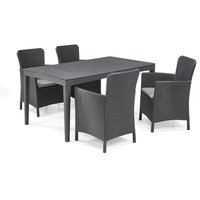 KETER Dining Set Girona-Miami (5-teilig, Anthrazit)