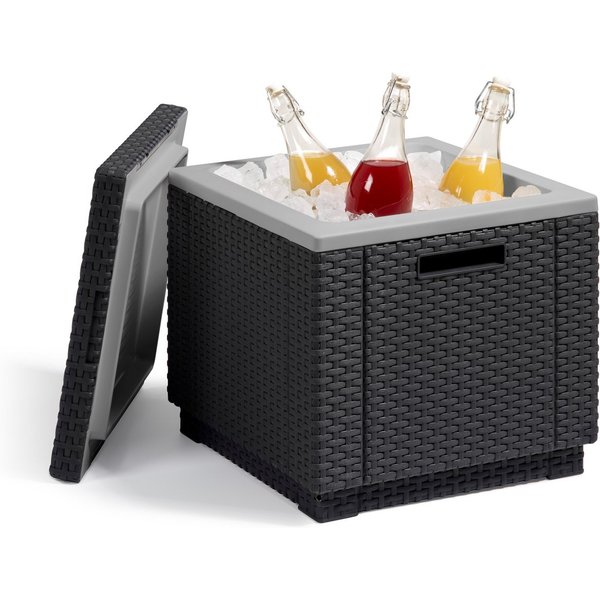 Keter Gartentisch Gartentisch Kühlbox "Ice Cube" 42x42x41 cm (42 Liter) Graphit