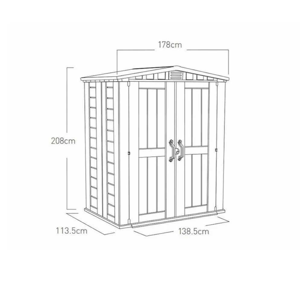 Keter Gerätehaus / Kunststoff Gartenhaus "Factor 6 X 3", UV-beständig, abschließbarer Türriegel, inklusive Entlüftung – Bild 2 von 4