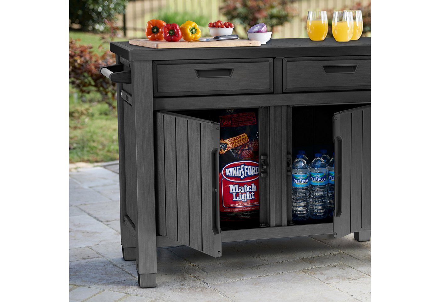 Keter Grillablagetisch "Unity XL Entertainment" 250 L Anthrazit Service-Tisch Gartentisch – Bild 4 von 5