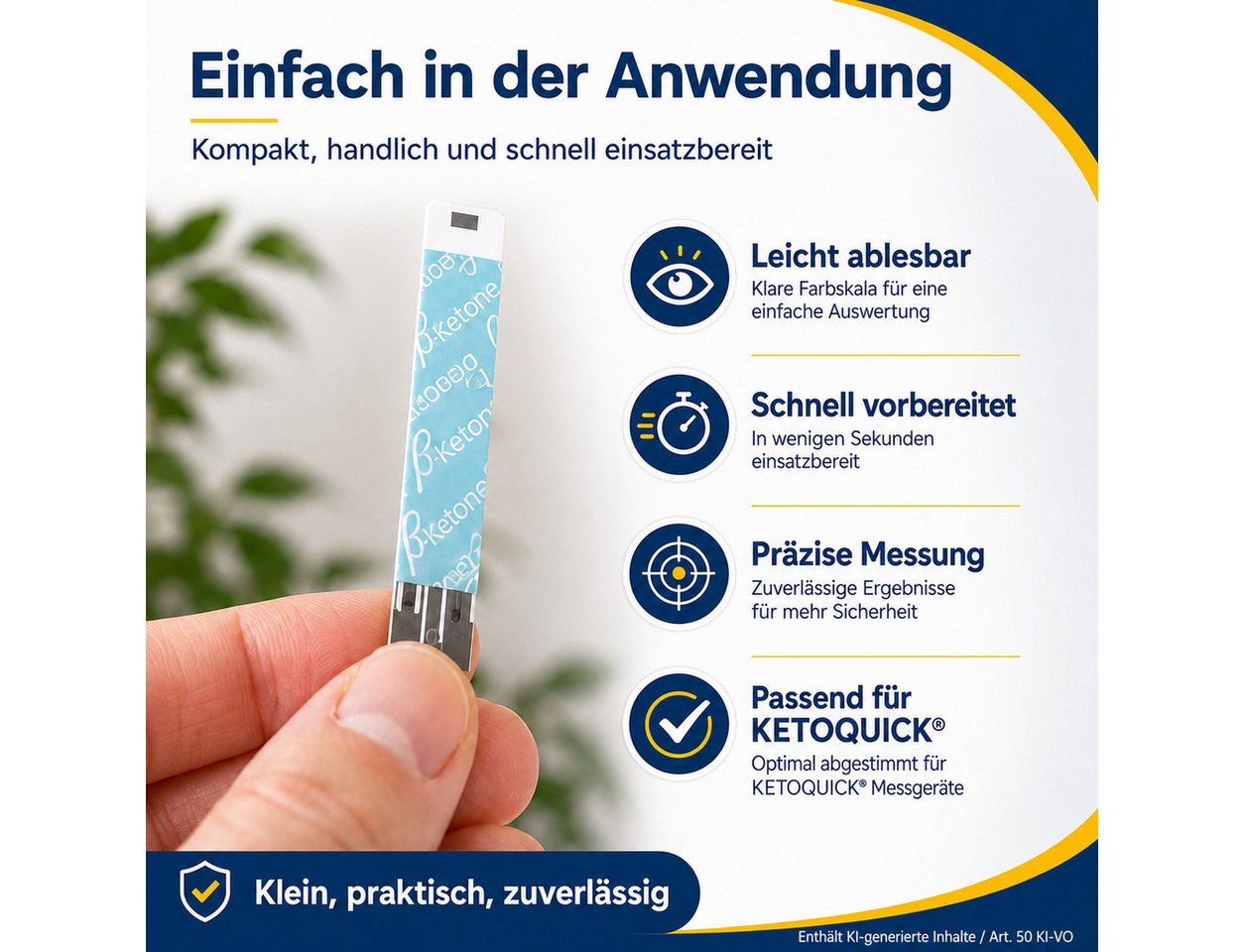 KetoQuick Keton-Messgerät Starterset mit 10 Teststreifen, Kombiset, Ideal für Keto-Ernährung, Fitness, Low Carb – Bild 3 von 5