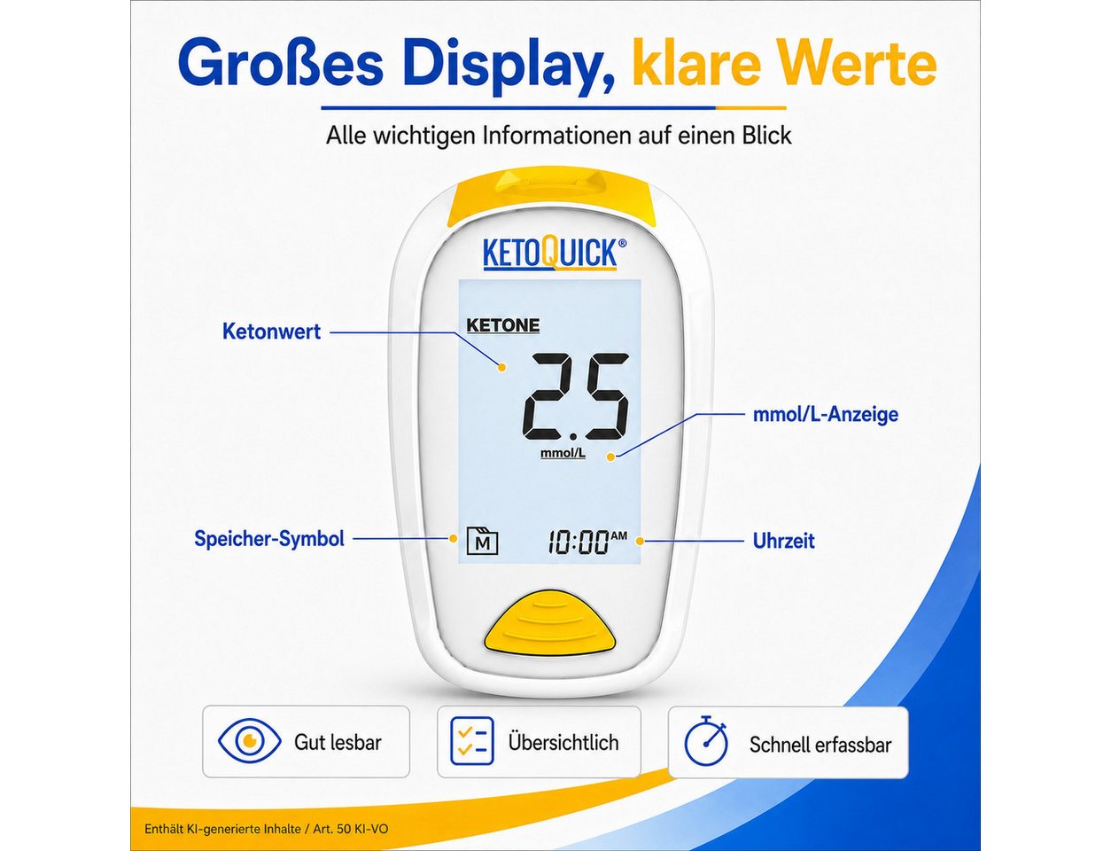 KetoQuick Keton-Messgerät Starterset mit 10 Teststreifen, Kombiset, Ideal für Keto-Ernährung, Fitness, Low Carb – Bild 5 von 5