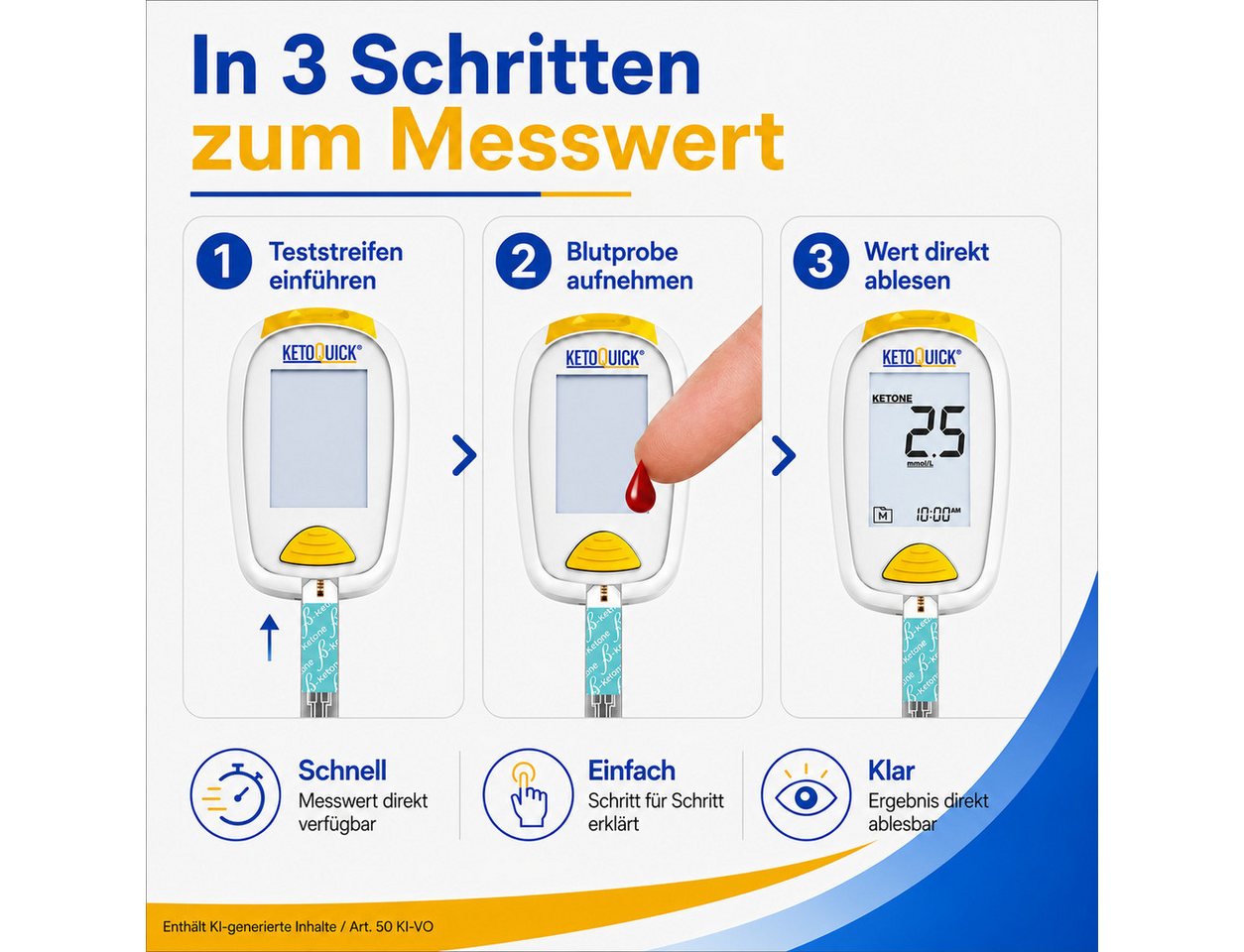 KetoQuick Keton-Messgerät Starterset mit 10 Teststreifen – Bild 5 von 5
