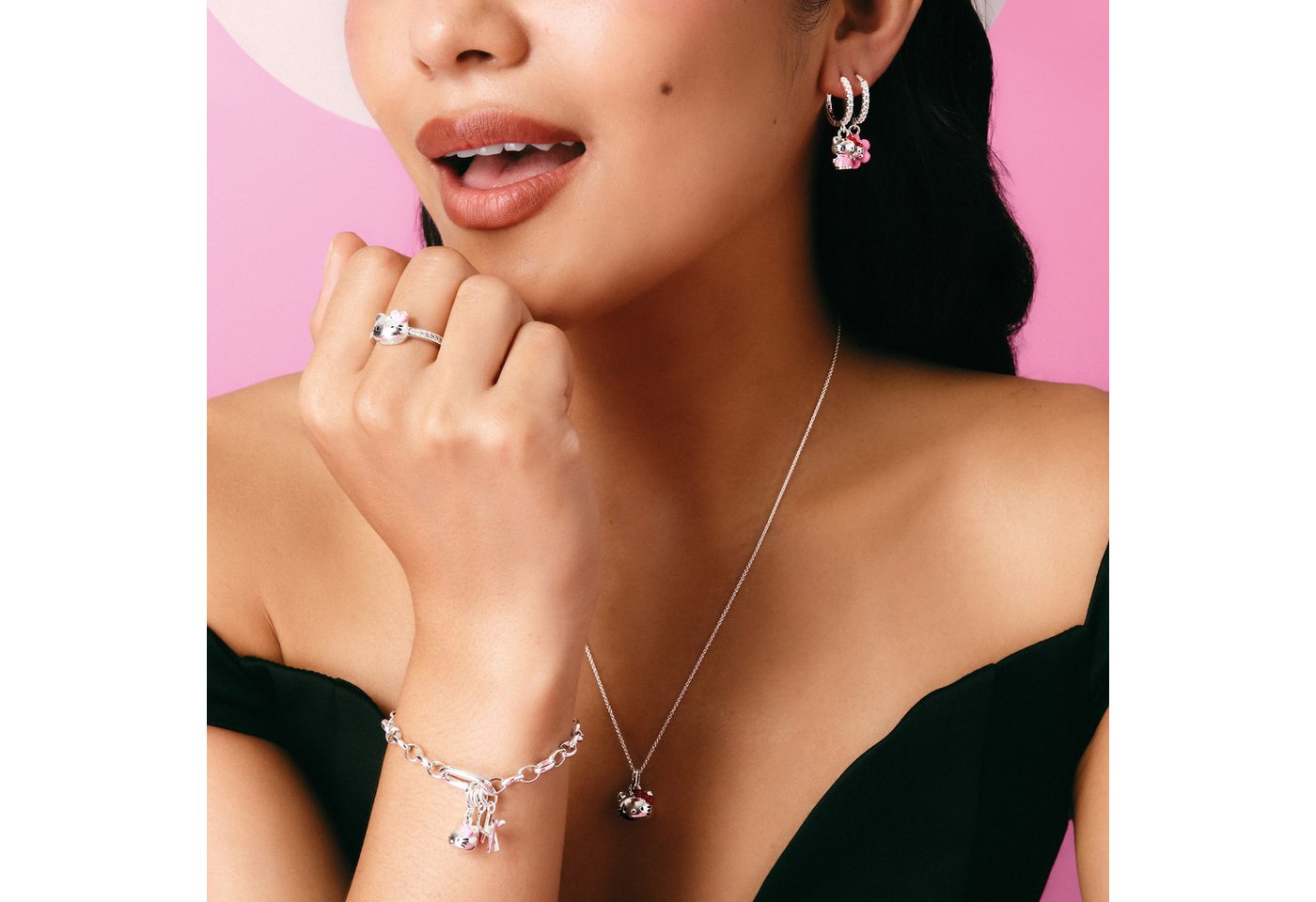 THOMAS SABO Kette mit Anhänger THOMAS SABO ♡ Hello Kitty Kette mit roter Schleife, Emaille – Bild 3 von 3