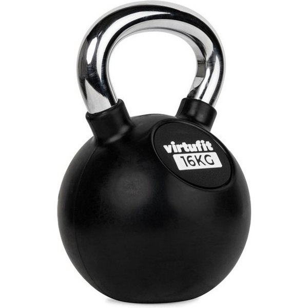 VirtuFit Kettlebell Gummi/Chrom - Gusseisen - 16 kg
