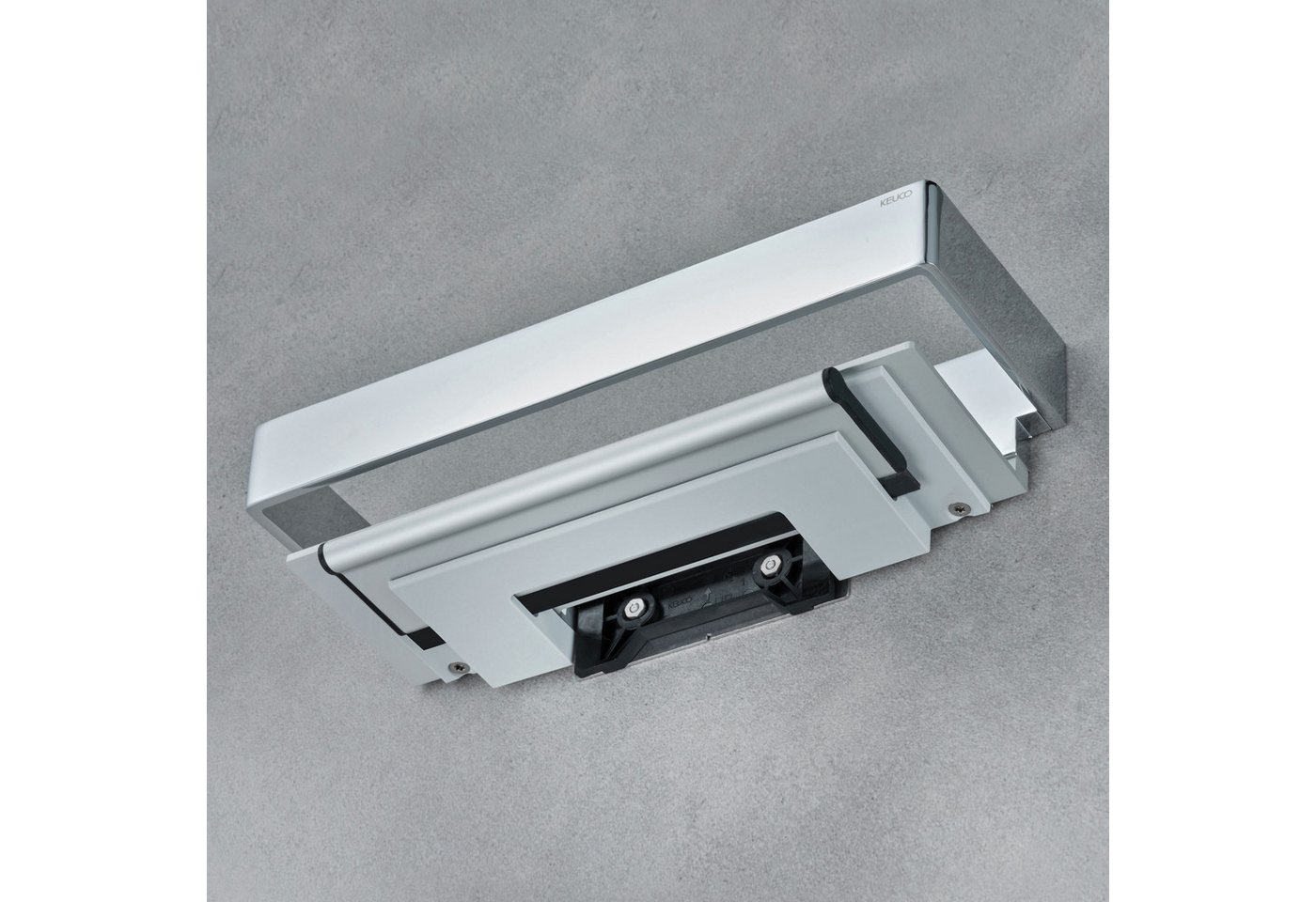 Keuco Duschablage Edition 11 mit Glasabzieher, Metall, 30 cm, verchromt, Wandmontage, zum Kleben oder Schrauben – Bild 5 von 5