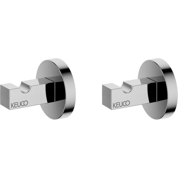 Keuco Handtuchhaken Edition 90 2er Set, (Set), aus Metall, verchromt, für Handtücher und Bademäntel, Wandmontage
