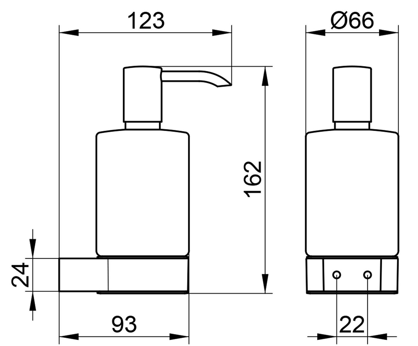Keuco Seifenspender Plan, aus Metall und Kunststoff, nachfüllbar ca. 250 ml, Ersatz-Pumpe inkl. – Bild 2 von 2