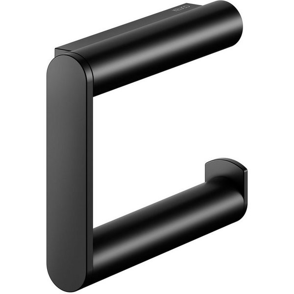 Keuco Toilettenpapierhalter Plan mit offenem Bügel (Vormontiert), schwenkbar, Metall schwarz matt, Made in Germany, Wandmontage