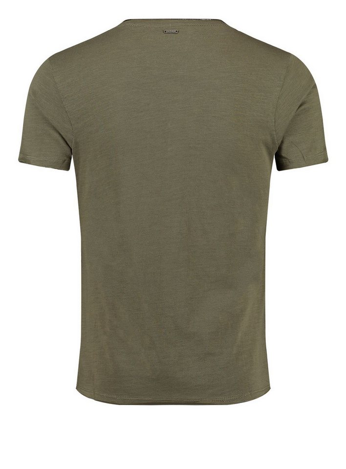 Key Largo Henleyshirt Lemonade vintage Look uni Basic MT00122 mit Knopfleiste unifarben kurzarm slim fit – Bild 2 von 5