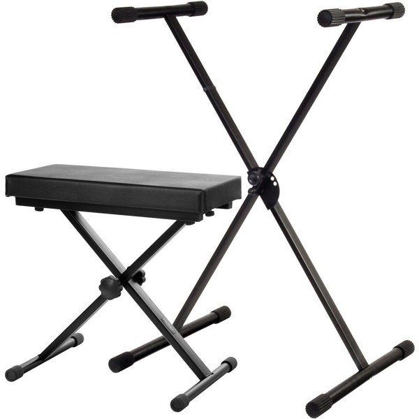Classic Cantabile Keyboardständer Classic Cantabile Eco Set Deluxe Keyboardständer + Keyboardbank, (Deluxe Set, 2-tlg., inkl. Keyboardbank), 5-fach höhenverstel