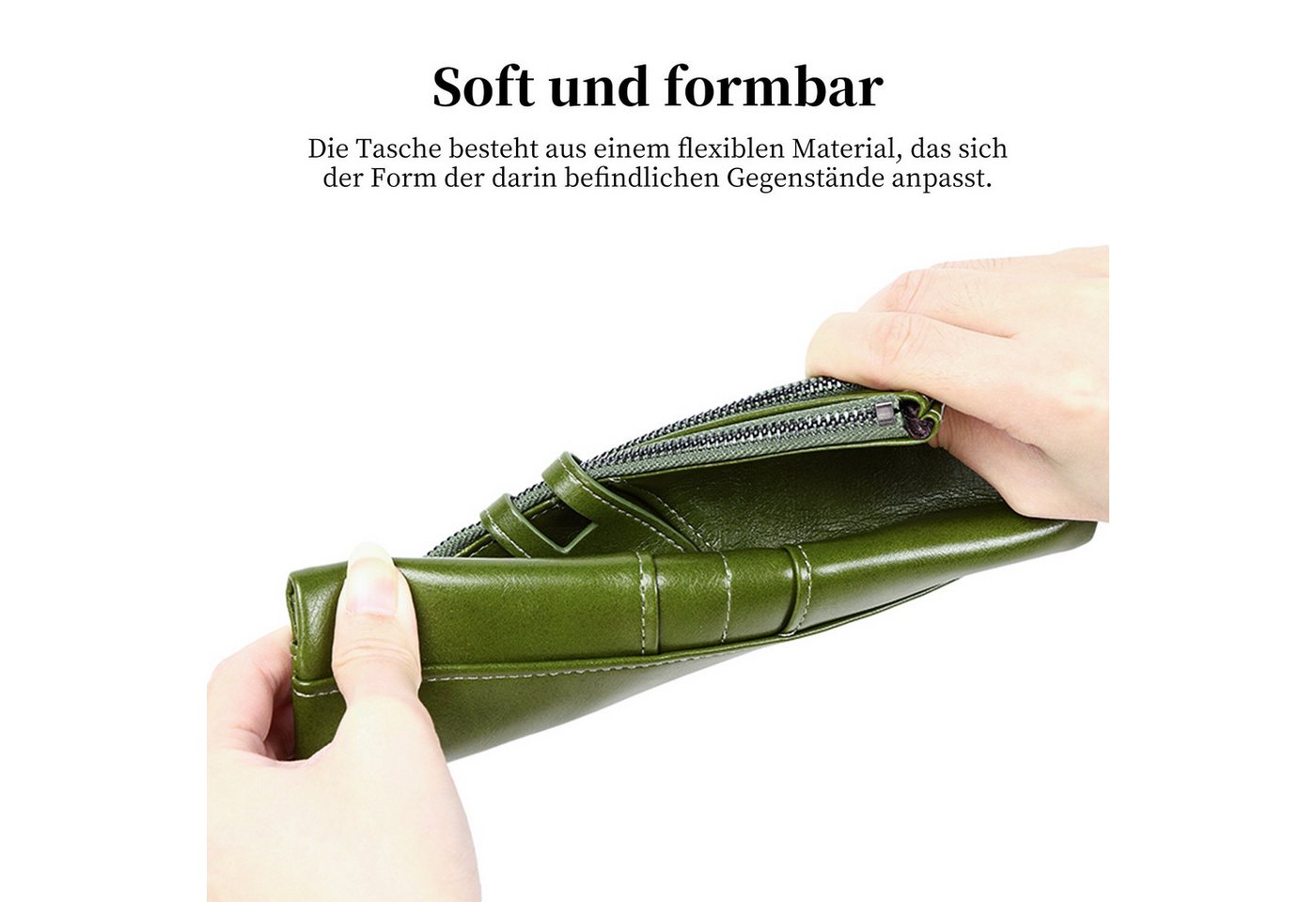 Keyura Geldbörse Geldbörse Damen, viele Kartenfächer, große Vintage Leder Geldbörse (Geldbeutel Damen, weiches Leder, RFID Schutz, Handyfach, Portemonnaie im La – Bild 2 von 5