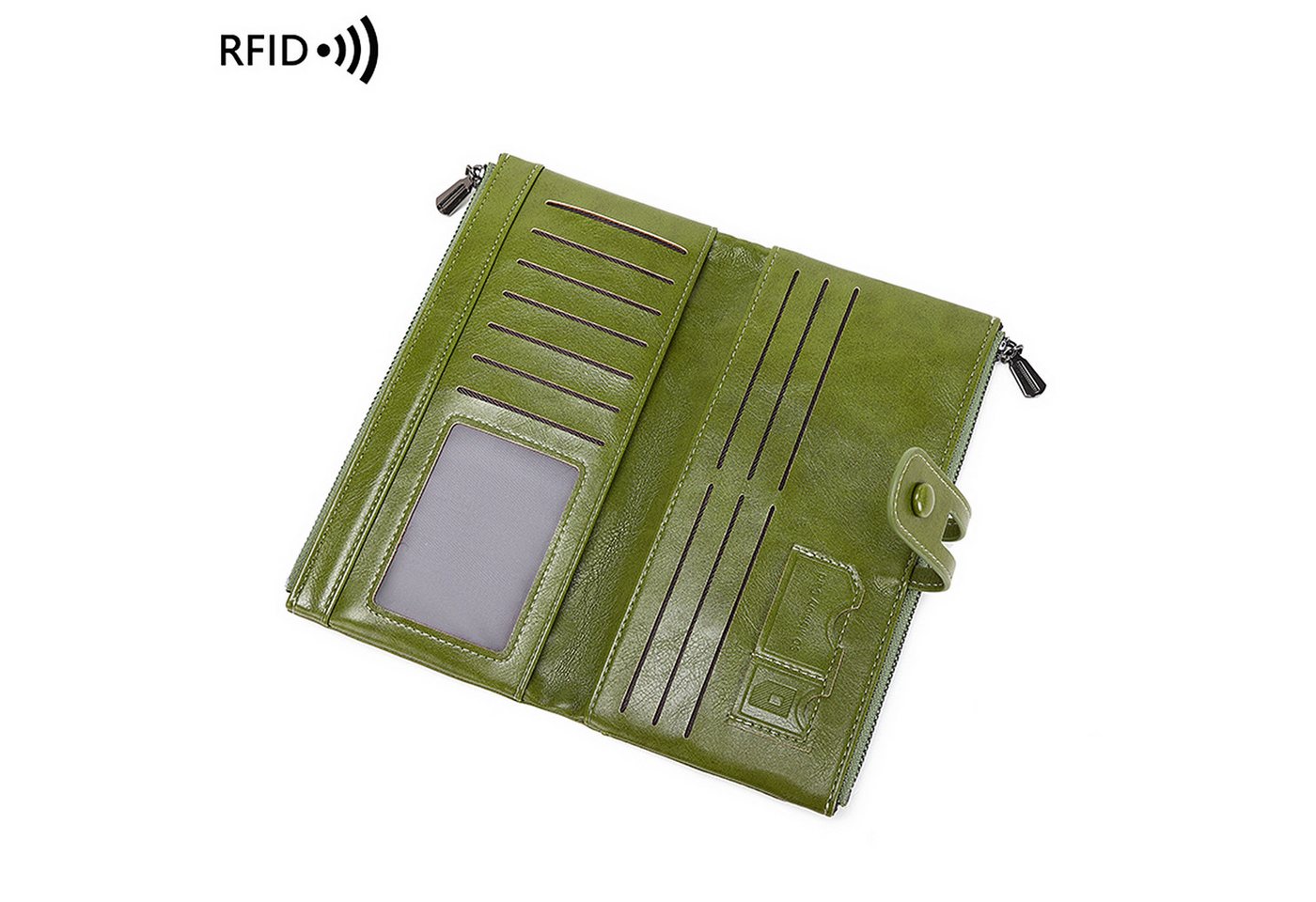 Keyura Geldbörse Geldbörse Damen, viele Kartenfächer, große Vintage Leder Geldbörse (Geldbeutel Damen, weiches Leder, RFID Schutz, Handyfach, Portemonnaie im La – Bild 5 von 5