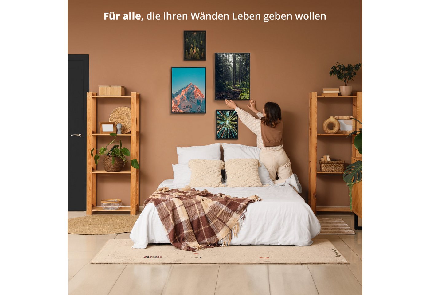 KHG Bilderrahmen 30x40 cm Schwarz, für 1 Bilder (stabile Glasfront & Kunststoff-Rahmen, 1 St), für Fotos, Poster, Zertifikate & Collagen, Steckanbringung für Ho – Bild 4 von 5