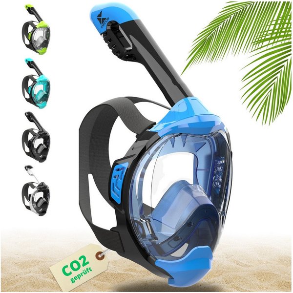 Khroom Schnorchel Schnorchelmaske Kinder / Erwachsene Tauchermaske Vollgesichtsmaske (Seaview Y, Full Face Maske zum Schnorcheln), CO2 geprüfte Vollmaske, sehr 