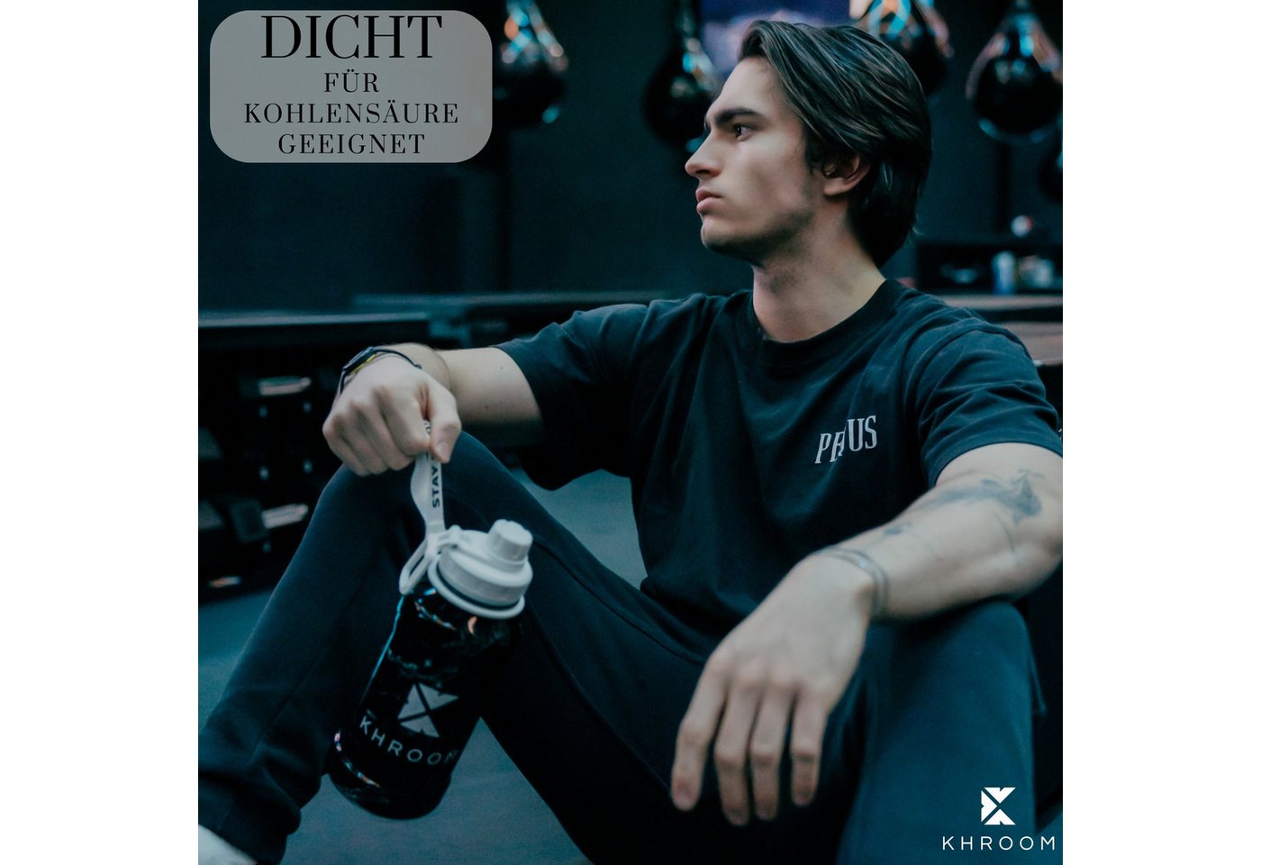 Khroom Trinkflasche Edelstahl 1,3L & 2,2L, Sport Gym Outdoor, 2 Liter XXL Wasserflasche, BPA-frei, auslaufsicher, bruchsicher, Kohlensäure geeignet – Bild 4 von 5