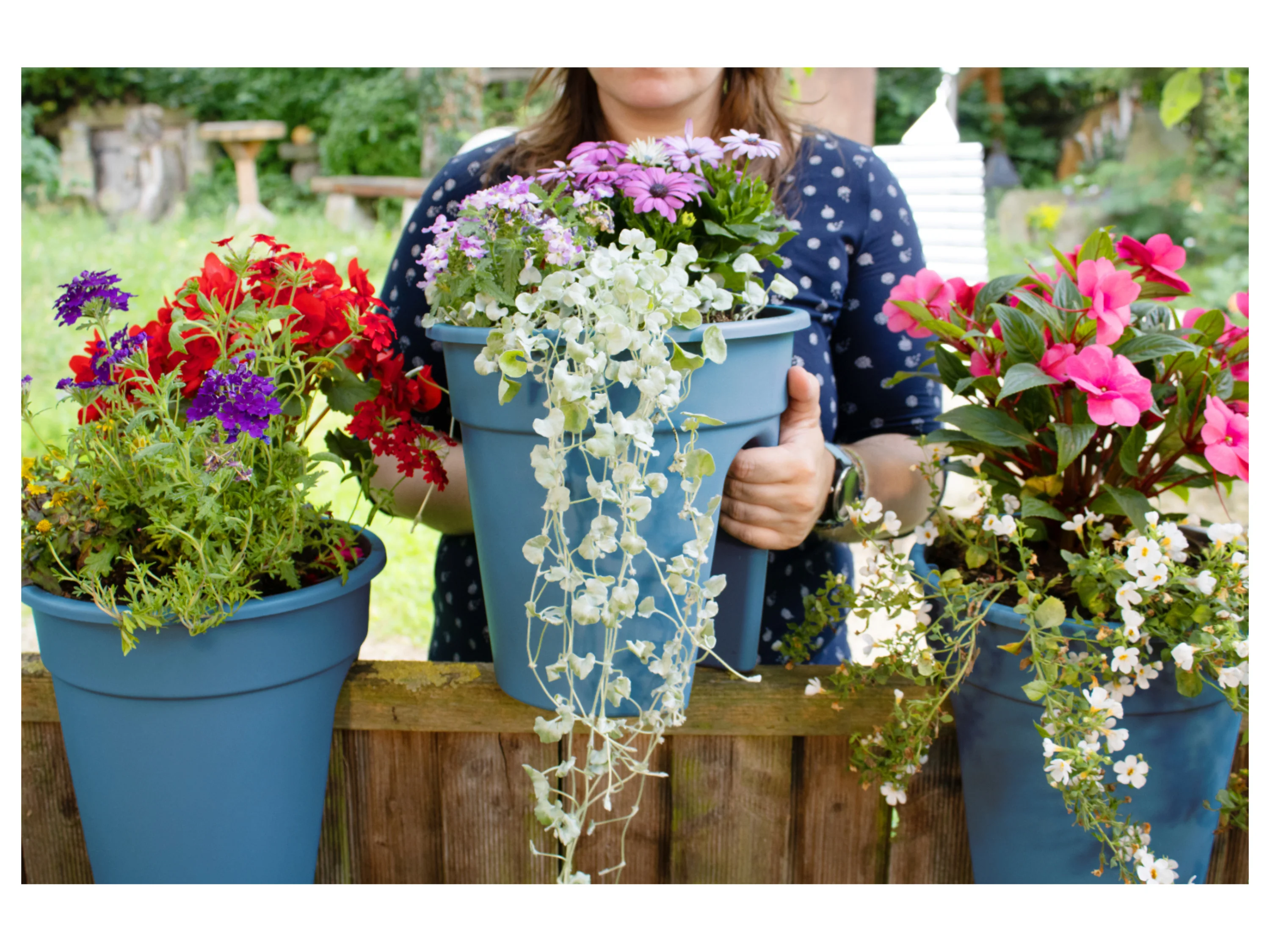 KHW Balkonkasten »Flowerclip«, 3er Set (meerblau) – Bild 2 von 4