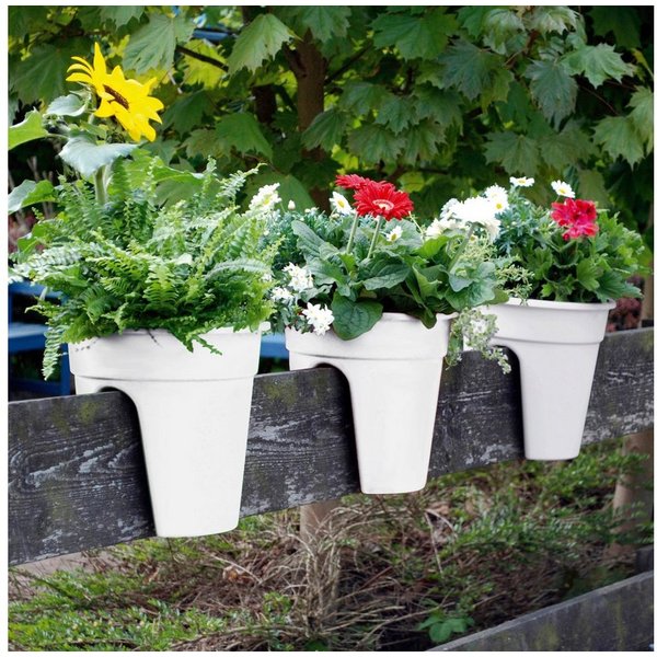 KHW Balkonkasten Flowerclip (Set, 3 St), ØxH: 27x27,5 cm