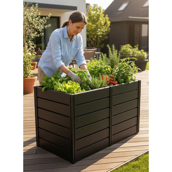 KHW Hochbeet Demeter XXL (Spar-Set), platzsparende Bauweise, erweiterbar, BxTxH: 158x82x92 cm