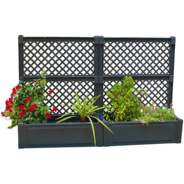 KHW Spalier, 2 St., 2er-Set Pflanzkasten groß 100 cm mit Spalier