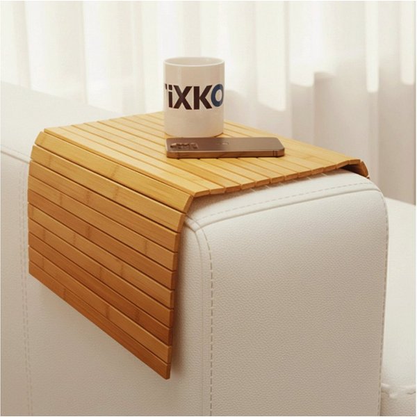 Kibun Ablagetisch Flexible Couch-Ablage aus Bambus (Couch-Ablage aus Bambus, 1-St., Kibun Couch-Ablage aus Bambus mit flexibler Lamellenstruktur), Flexible Lame