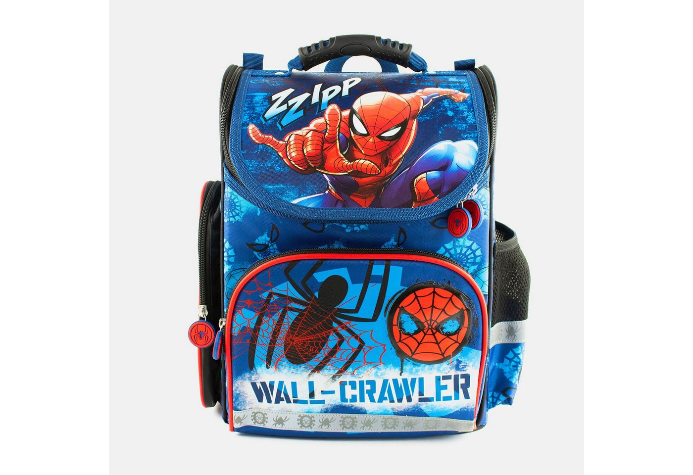 KiddiBex Schulranzen Spiderman 5tlg. oder 13tlg. (Set, 13-tlg., Schultüte, Mäppchen-Set, Trinkflasche, 3 Snack-Boxen, Sporttasche), Jungen 1. Klasse - Grundschu – Bild 2 von 5